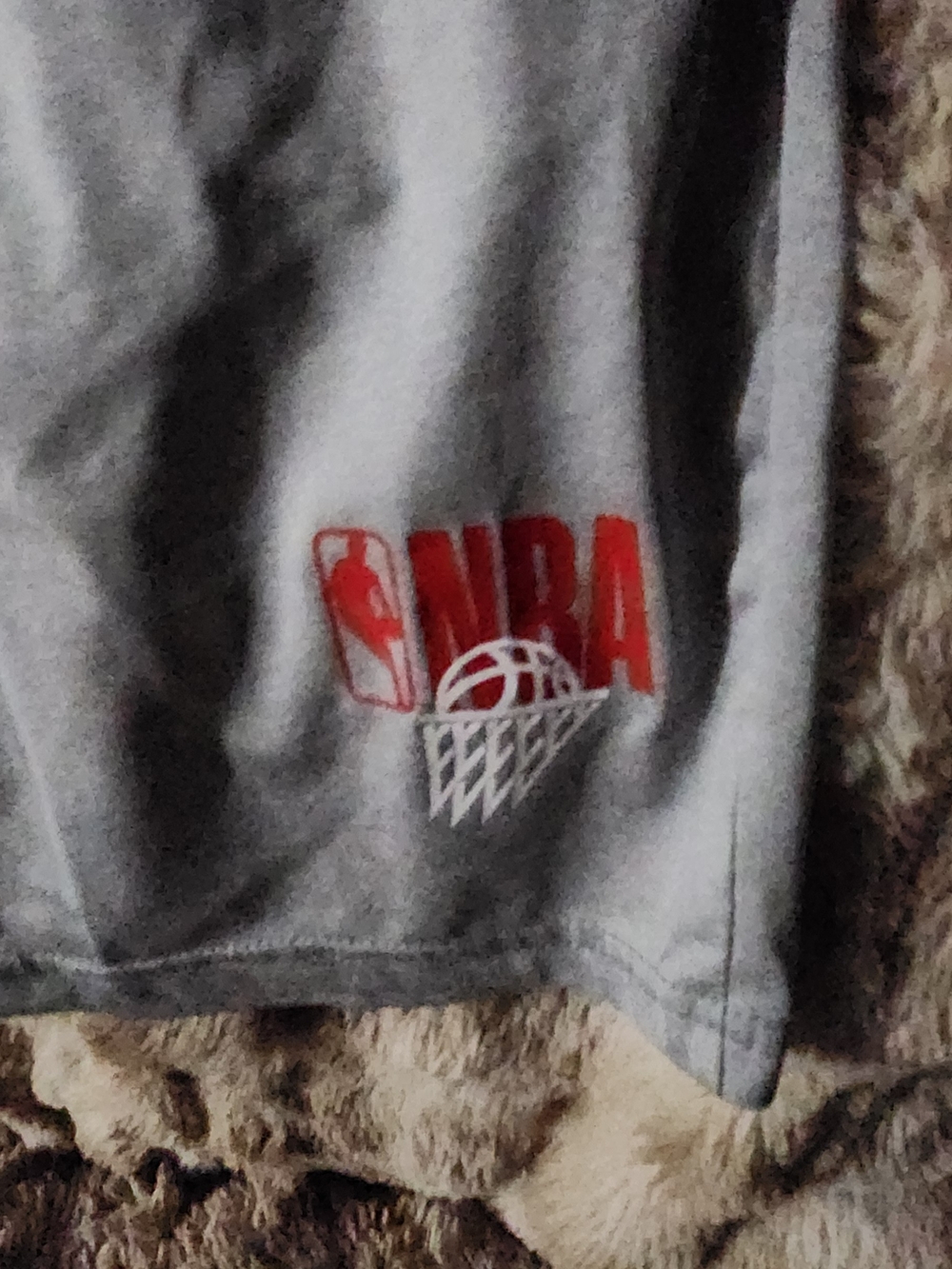 NBA Gray Athletic Shorts with Red Logo - Picture 2 of 8